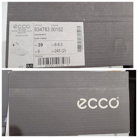 ECCO ATH-1FW Alpha Slip-On Sneaker, SHADOW WHITE TEXTILE, Size 8-8.5US /39EU,NIB - Picture 15 of 16